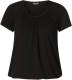 Base Level by Yest basic T-shirt Yona met plooien zwart