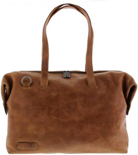 Plevier 15.6 inch leren laptoptas Pure Caithness cognac