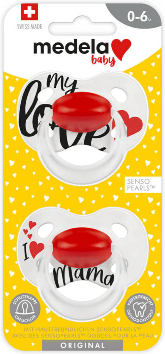 Medela Baby fopspeen Original 0-6m Signature Love/Mama(2 stuks)