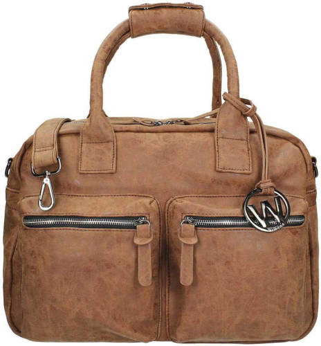 Wimona 15 inch laptoptas Alessia cognac