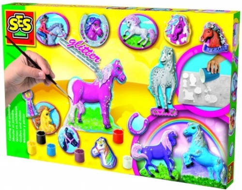 Ses gips paarden gieten en schilderen