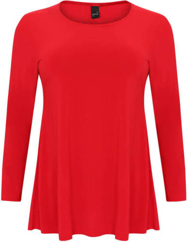 Yoek longsleeve van travelstof DOLCE rood