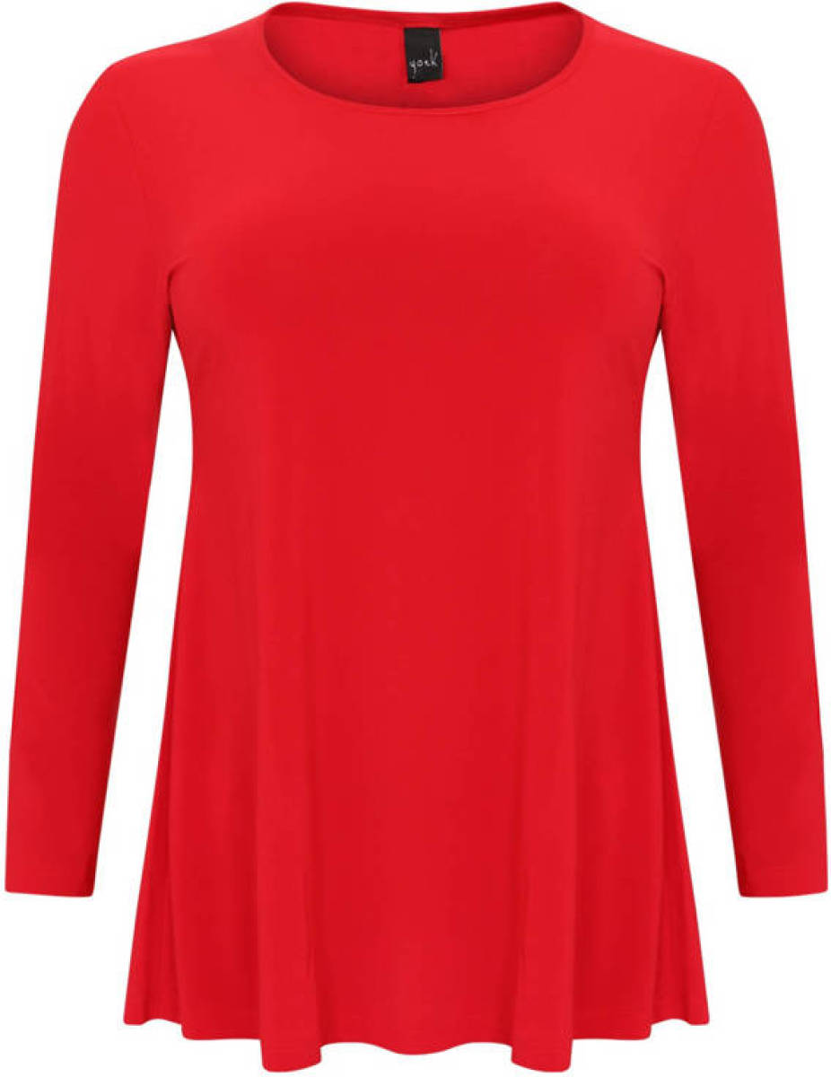 Yoek longsleeve van travelstof DOLCE rood