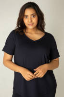 Base Level Curvy by Yesta basic T-shirt Alba donkerblauw