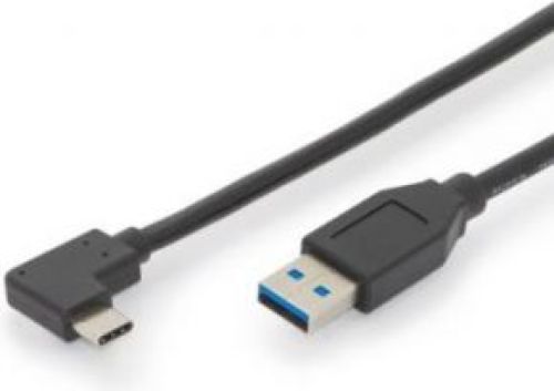 Assmann Electronic AK-300147-010-S 1m USB C USB A Mannelijk Mannelijk Zwart USB-kabel