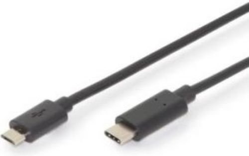 Assmann Electronic AK-300137-030-S 3m USB C Micro-USB B Mannelijk Mannelijk Zwart USB-kabel