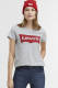 Levi's T-shirt Perfect Tee met logo lichtgrijs melée