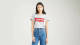 Levi's T-shirt Perfect Tee met logo lichtgrijs melée