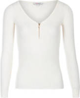 Morgan longsleeve met textuur gebroken wit