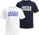 Jack & Jones JUNIOR t-shirt - set van 2 donkerblauw/wit