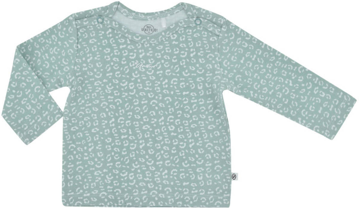 Born by Kiddo United newborn baby longsleeve met biologisch katoen mintgroen/wit