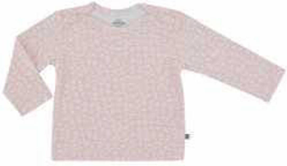 Born by Kiddo United newborn baby longsleeve met biologisch katoen roze/wit