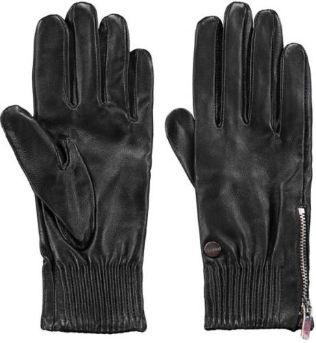 Barts leren handschoenen Bailee zwart