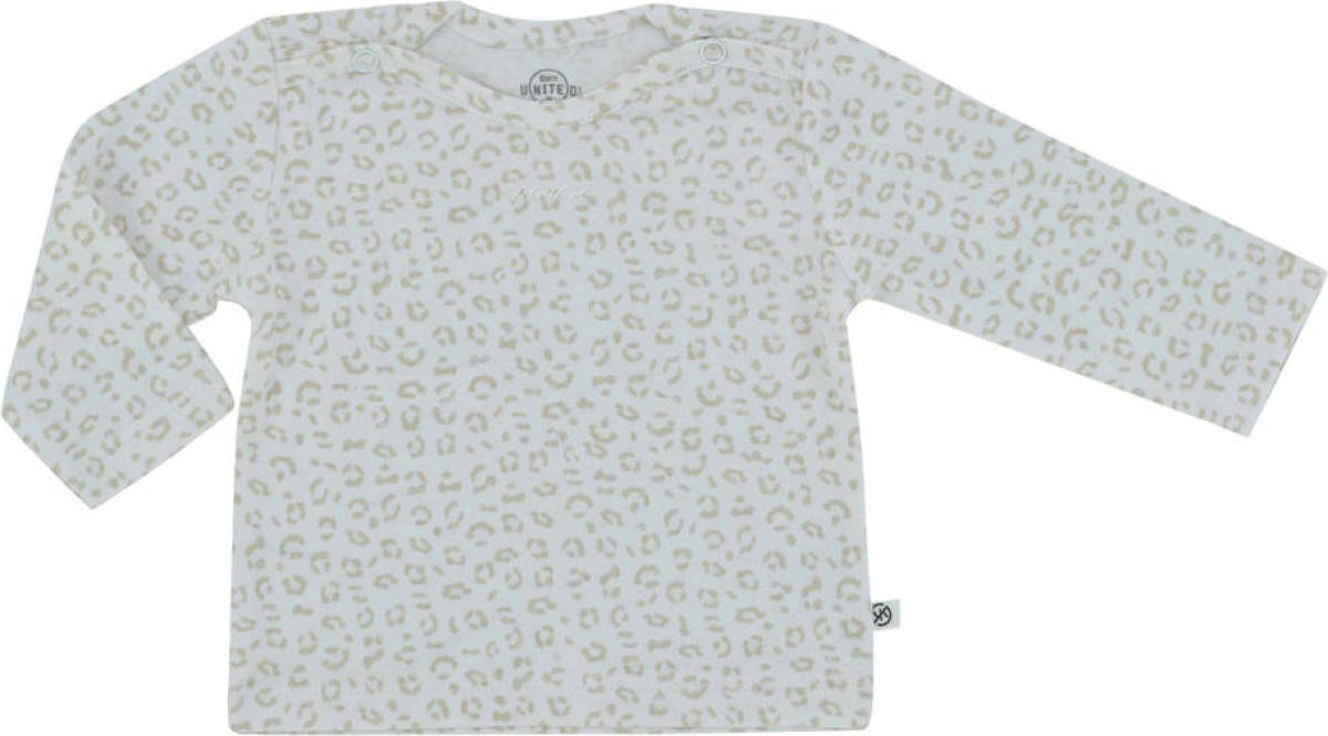 Born by Kiddo United newborn baby longsleeve met biologisch katoen wit/camel