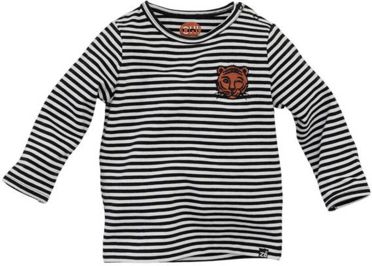 Z8 baby gestreepte longsleeve Sef zwart/wit