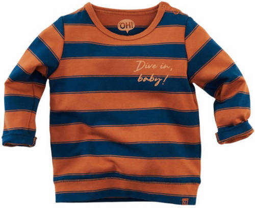 Z8 baby gestreepte longsleeve Dubai roestbruin/donkerblauw