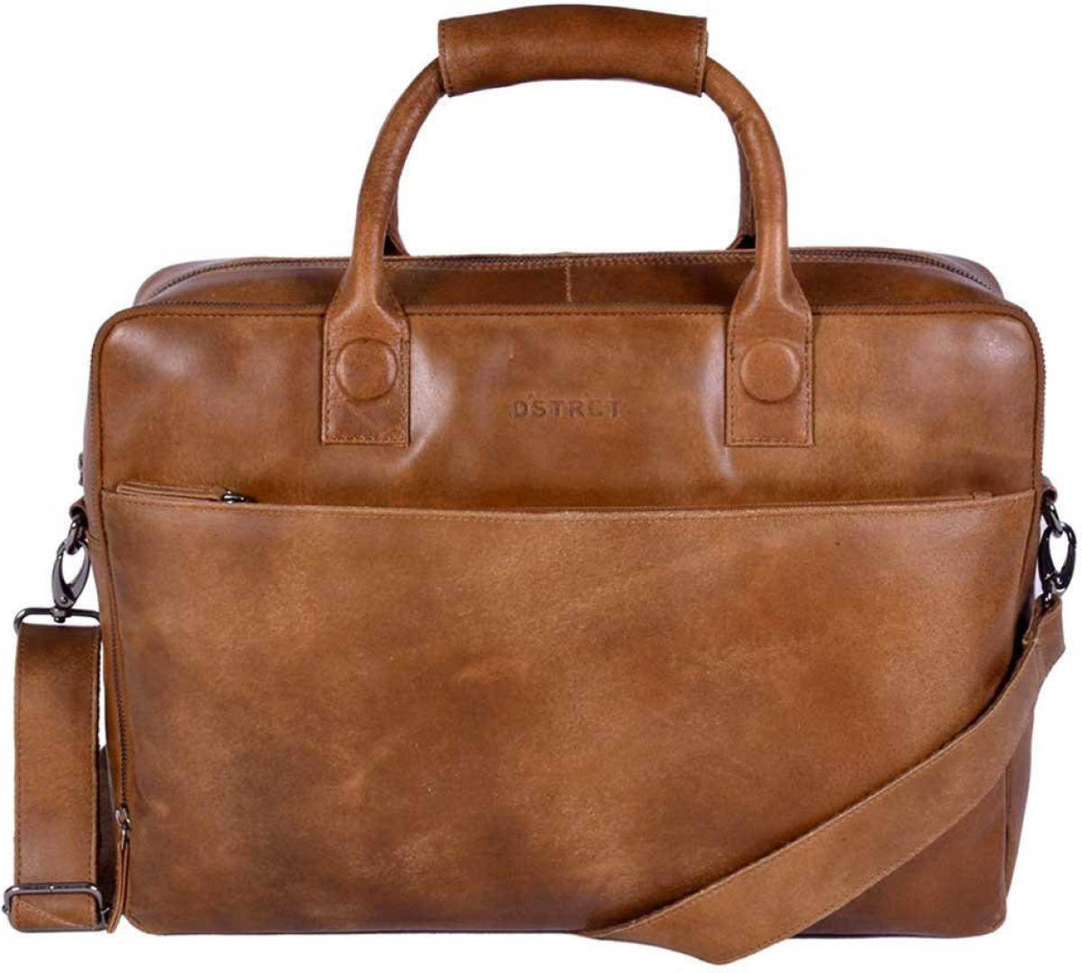 DSTRCT 17 inch laptoptas Fletcher Street cognac