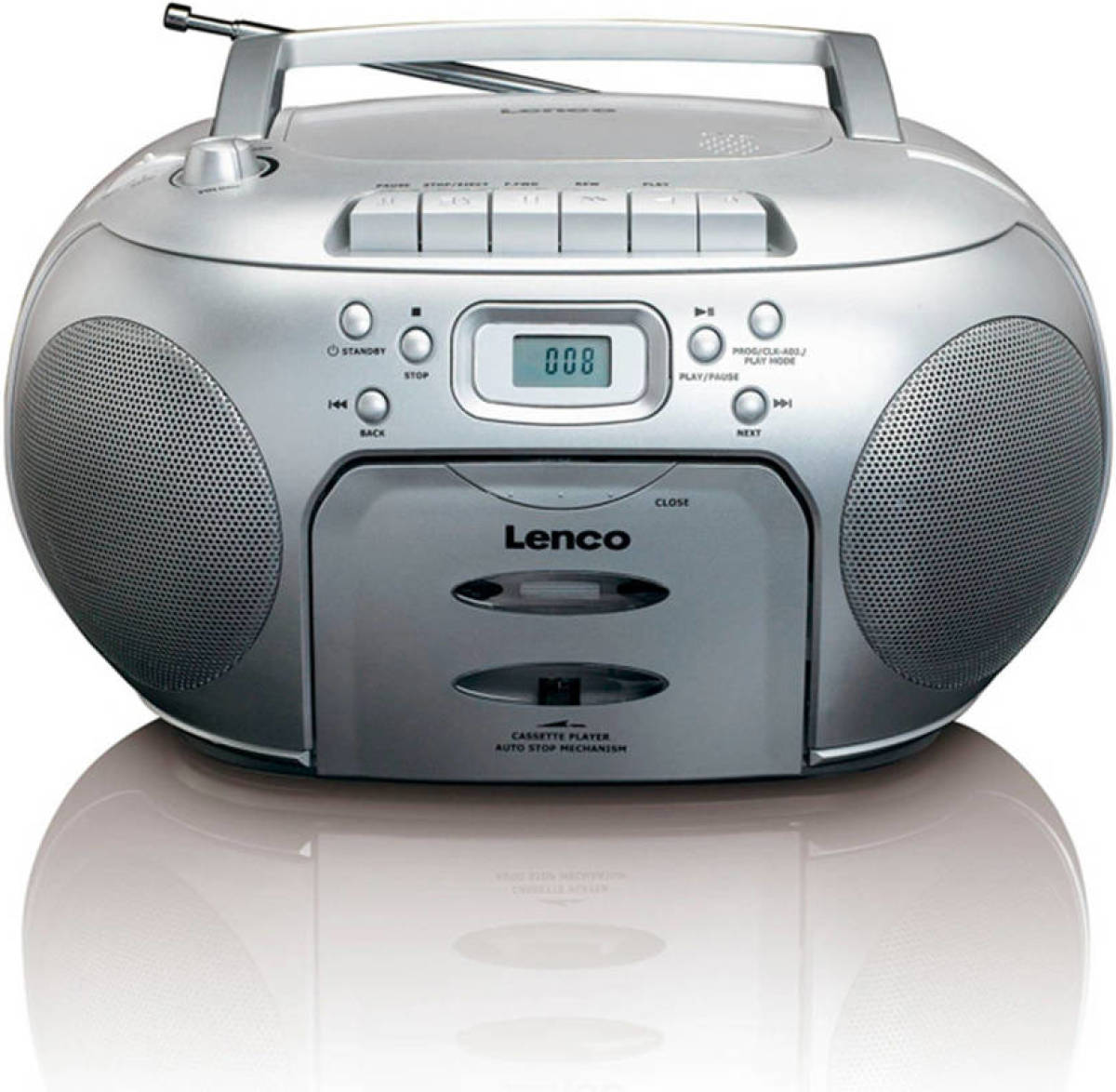 Lenco SCD-420 draagbare radio/casette- en CD speler zilver