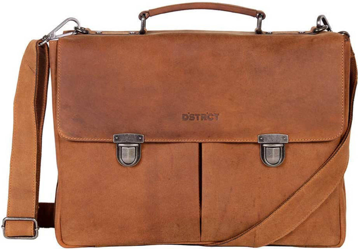 DSTRCT 15 inch laptoptas Wall Street cognac