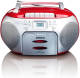 Lenco SCD-420 draagbare radio/casette- en CD speler zilver/rood