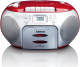 Lenco SCD-420 draagbare radio/casette- en CD speler zilver/rood