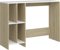 VidaXL Bureau 102,5x35x75 cm spaanplaat wit en sonoma eikenkleurig