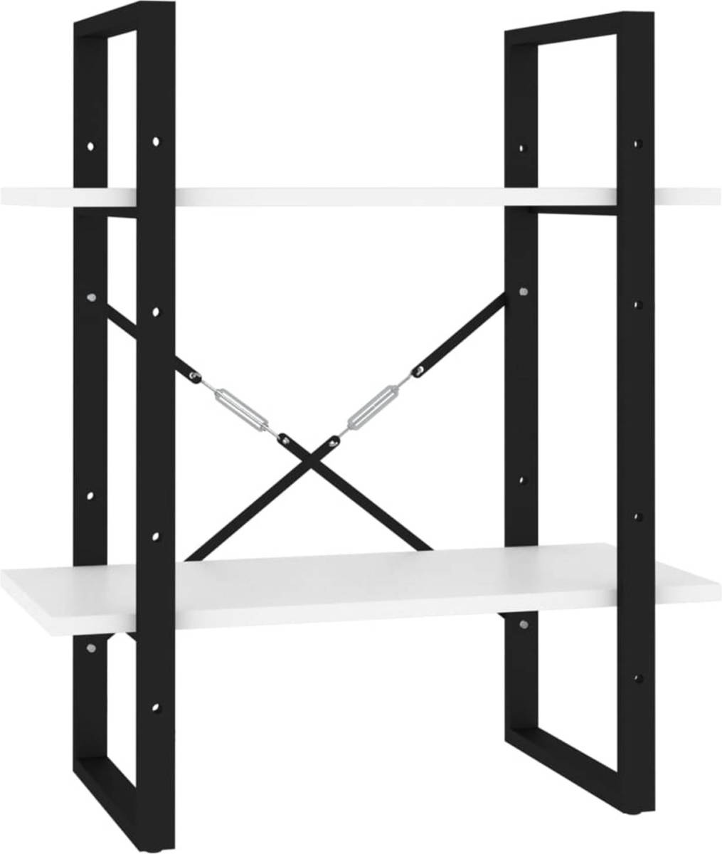 VidaXL Boekenkast met 2 schappen 60x30x70 cm spaanplaat wit