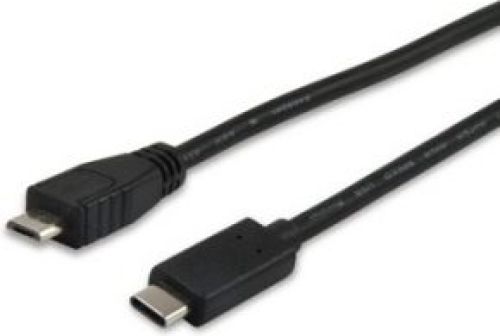 Equip 12888407 1m Micro-USB B USB C Zwart USB-kabel