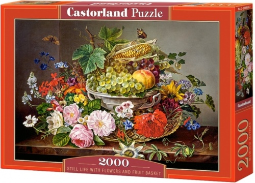 Castorland legpuzzel stilleven met bloemen/fruitmand 2000 stukjes