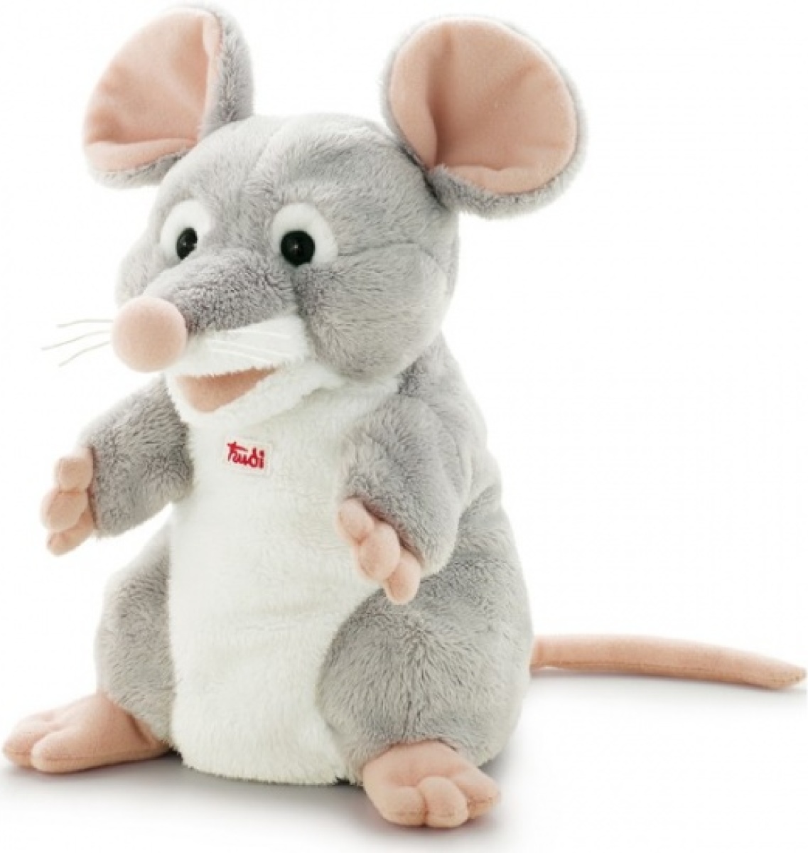Trudi Handpop Muis 25 cm grijs