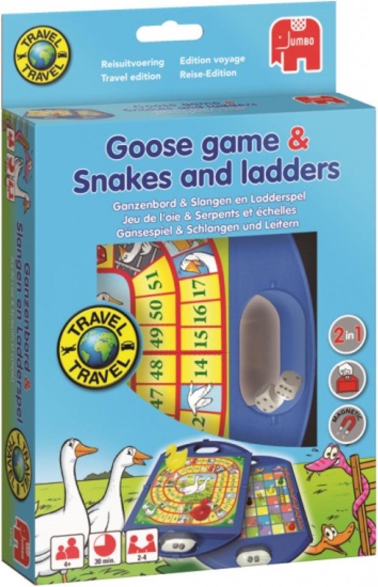 Jumbo reisspel Ganzenbord & Slangen en Ladders
