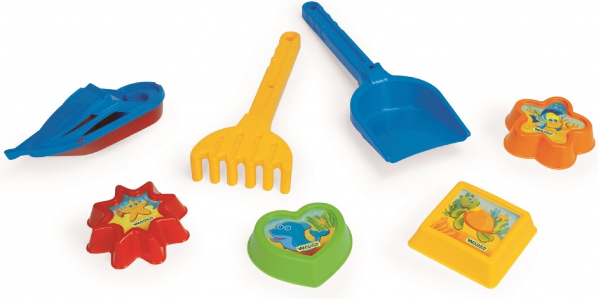 Wader strandspeelset 30 cm 7 delig multicolor