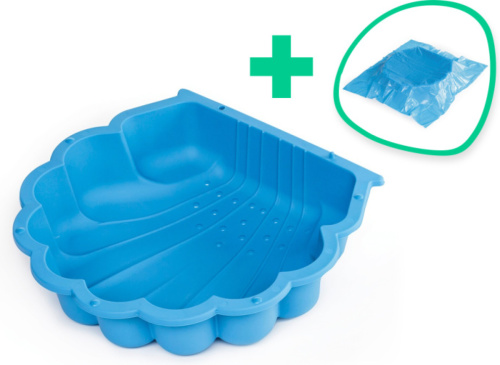 Paradiso Toys zandbak met afdekhoes schelp 87 x 78 cm blauw