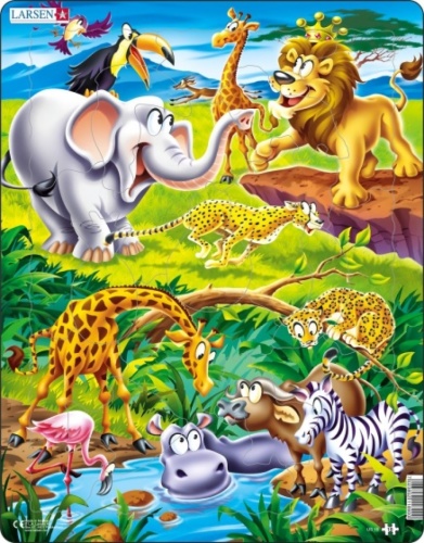 Larsen legpuzzel Maxi Safari junior karton 18 stukjes