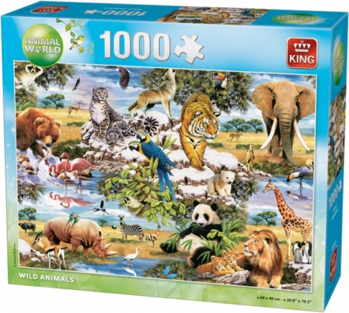 King legpuzzel wilde dieren 1000 stukjes 68 x 49 cm