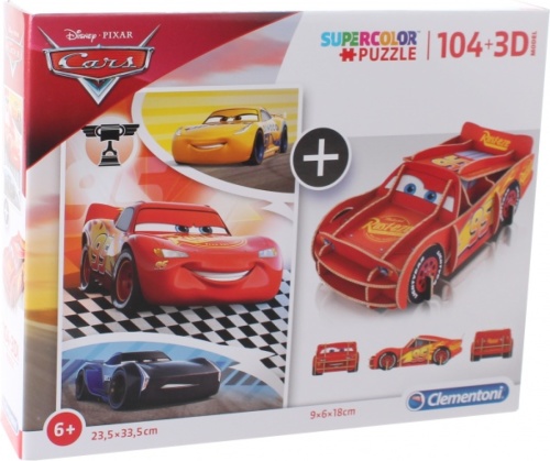 Clementoni legpuzzel met bouwpakket Cars 104 stukjes