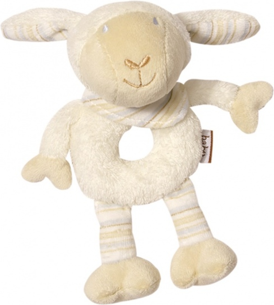 Fehn knuffelrammelaar schaap 16 cm pluche crème