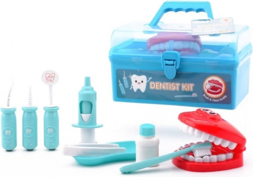 Johntoy tandarts speelset in koffer 10 delig blauw