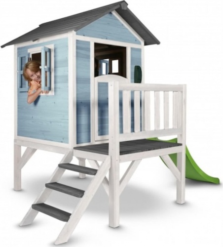 Sunny Lodge XL speelhuis blauw/wit 190 x 260 x 167 cm