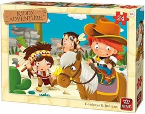 King legpuzzel cowboys & indianen 24 stukjes