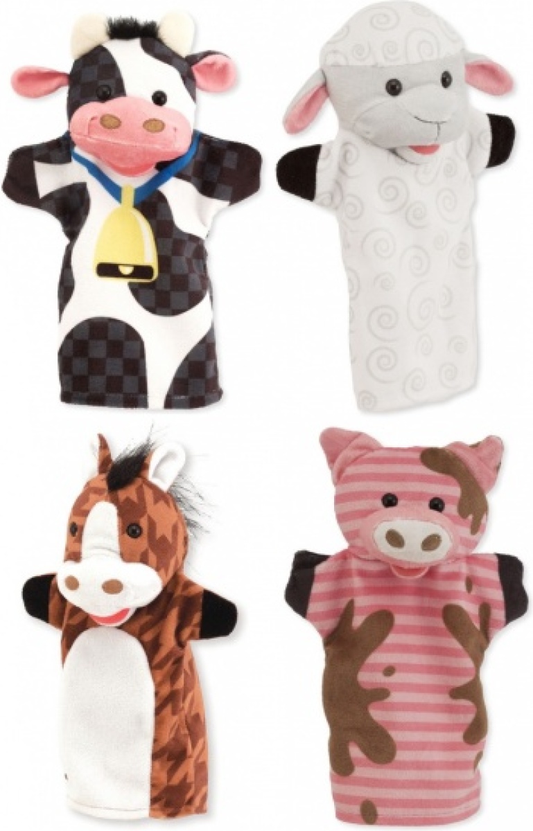 Melissa & Doug handpoppen farm friends 4 dieren