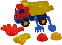 Polesie strandset met kiepwagen 7 delig blauw/geel/rood