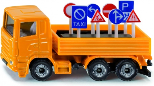 Siku vrachtwagen met verkeersborden oranje (1322)