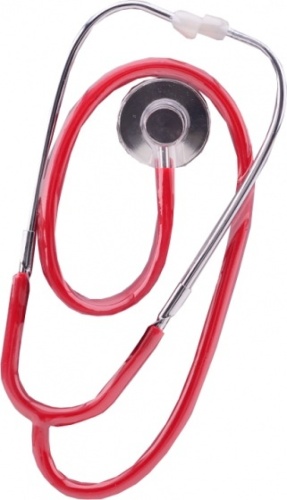 Johntoy metalen dokters stethoscoop rood