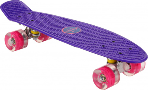 Amigo skateboard met ledverlichting 55,5 cm paars/roze