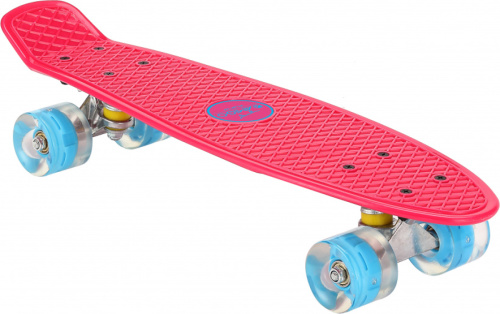 Amigo skateboard met ledverlichting 55,5 cm roze/blauw