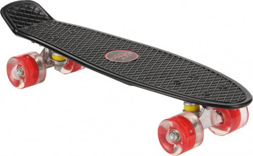 Amigo skateboard met ledverlichting 55,5 cm zwart/rood