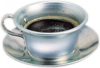 Glückskäfer thee /koffiekopje met schaaltje metaal 10 x 4 cm