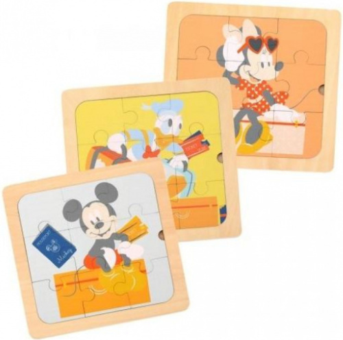 Disney legpuzzels Mickey Mouse junior 22 cm hout 3 delig