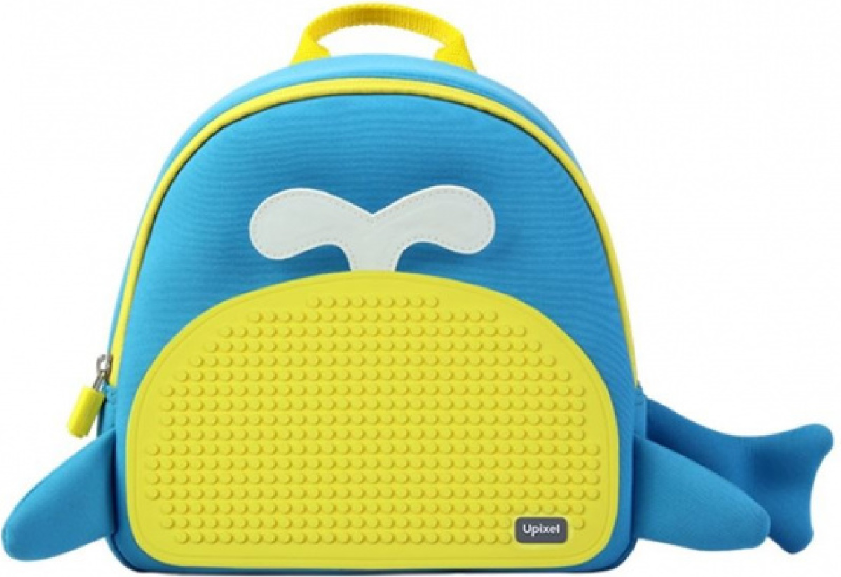 Upixel kinderrugzak Little Blue Whale jongens 38 cm blauw/geel